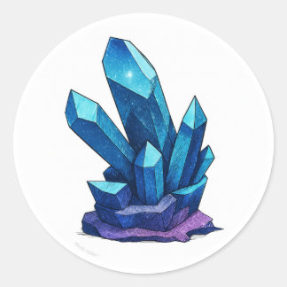 Dark Galaxy Crystal  Ronde Sticker