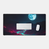 Dark Galaxy Moon Desk Mat – hemelse esthetiek van (Keyboard & Muis)