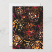 Dark Garden Autumn Flowers Herfst Sweet 16 Party Kaart (Achterkant)