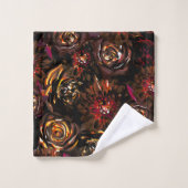 Dark Garden Autumn Glow Flowers Herfst Bad Handdoek (Wasdoekje)