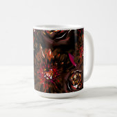 Dark Garden Autumn Glow Flowers Herfst Koffiemok (Voorkant rechts)