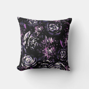 Dark Garden die Paarse Glam Flowers slaan Kussen