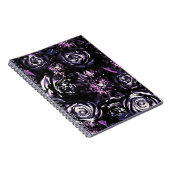 Dark Garden die Paarse Glam Flowers slaan Notitieboek (Rechterzijde)
