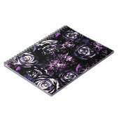 Dark Garden die Paarse Glam Flowers slaan Notitieboek (Linkerzijde)
