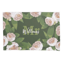 Dark Garden Harmony: Camelia's en groen Kussensloop