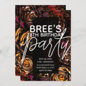 Dark Garden Herfstbloemen Herfst Verjaardagsfeest Kaart (Voorkant / Achterkant)