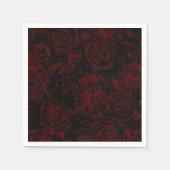 Dark Garden Red Romantic Flowers Gothic Wedding Servet (Voorkant)
