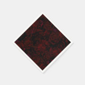 Dark Garden Red Romantic Flowers Gothic Wedding Servet (Hoek)