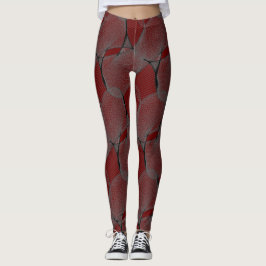 Dark Garnet Red 650000 & Spider Web Lace Leggings