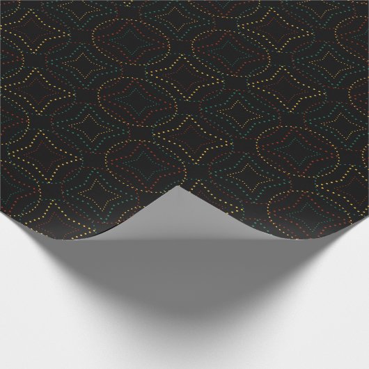 Dark Geometric Dotted with Glowing Shapes Cadeaupapier (Hoek)