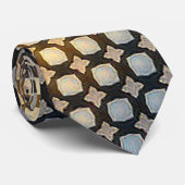 Dark Geometric Grid Abstract Pattern Design 1300 Stropdas (Opgerold)