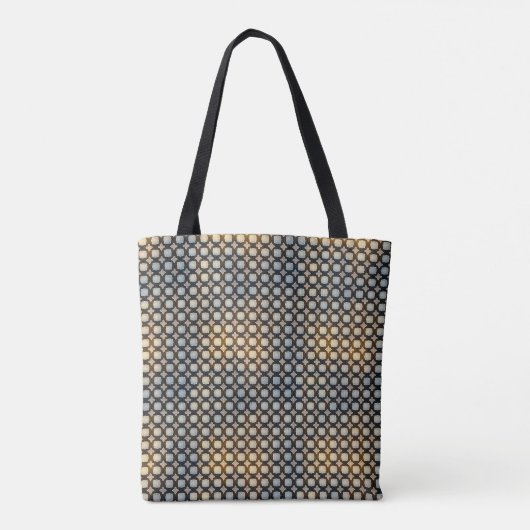Dark Geometric Grid Abstract Pattern Design 1300 Tote Bag (Achterkant)