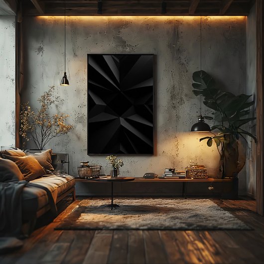 Dark Geometry Minimalist Abstract Canvas Afdruk