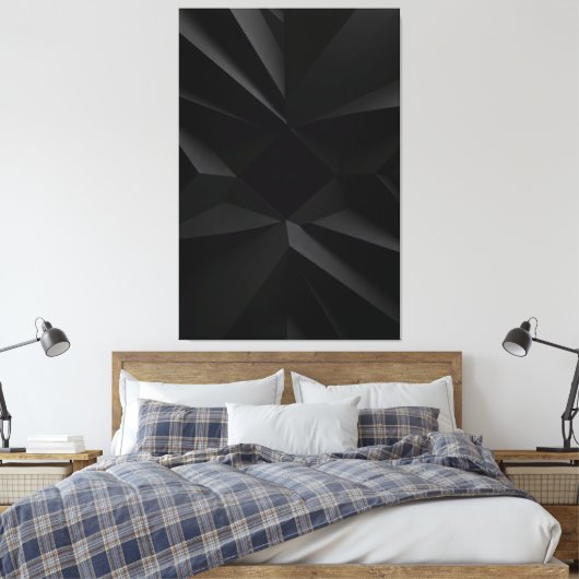 Dark Geometry Minimalist Abstract Canvas Afdruk (Insitu (Slaapkamer))