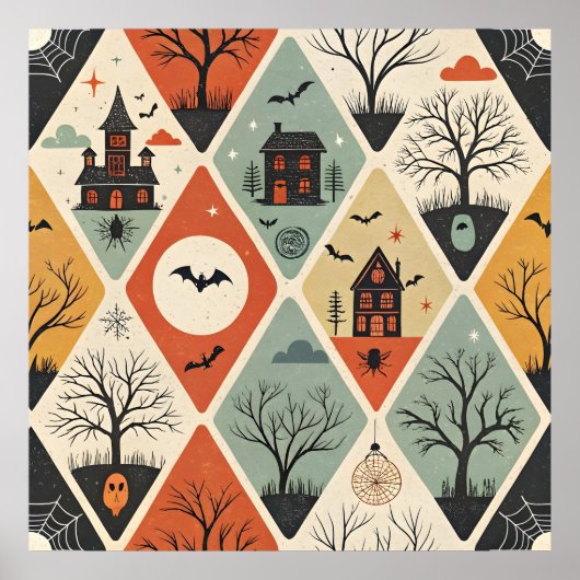 Dark ghost pattern poster (Voorkant)