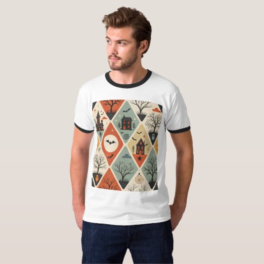 Dark ghost pattern t-shirt (Voorkant volledig)