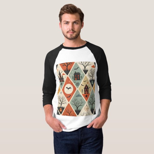 Dark ghost pattern t-shirt (Voorkant volledig)