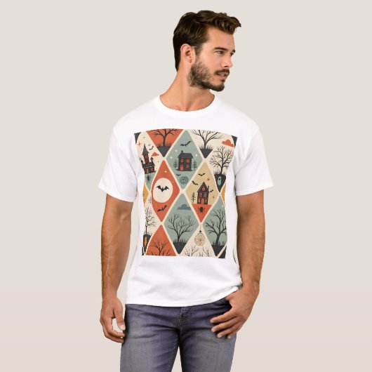 Dark ghost pattern t-shirt (Voorkant volledig)