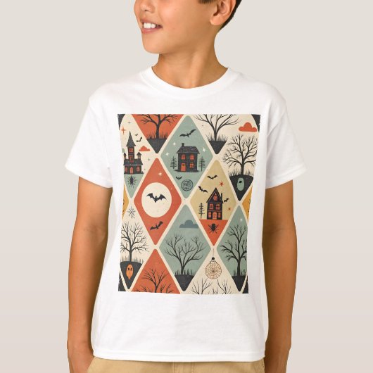 Dark ghost pattern t-shirt (Voorkant)