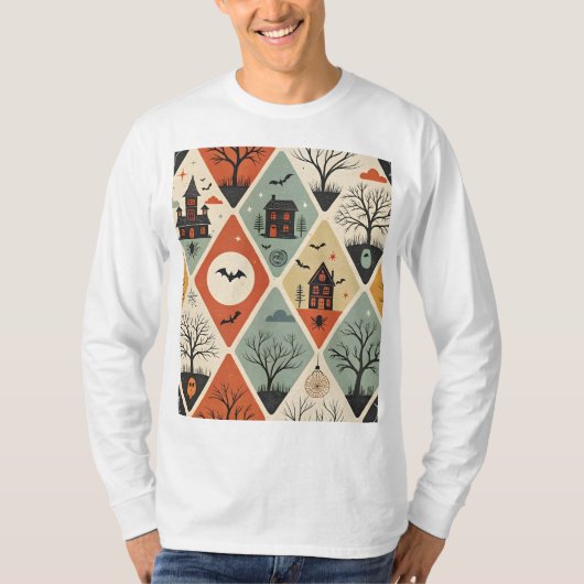 Dark ghost pattern t-shirt (Voorkant)