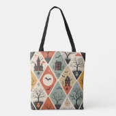Dark ghost pattern tote bag (Achterkant)