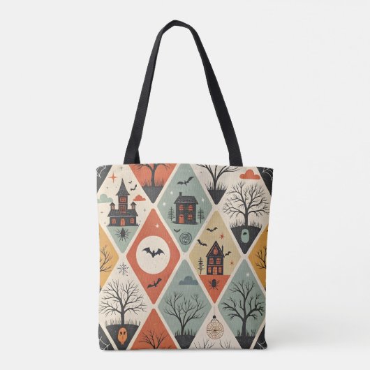Dark ghost pattern tote bag (Achterkant)