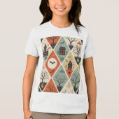 Dark ghost pattern Tri-Blend shirt (Voorkant)