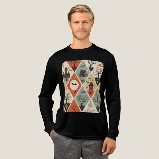 Dark ghost pattern Tri-Blend shirt (Voorkant)