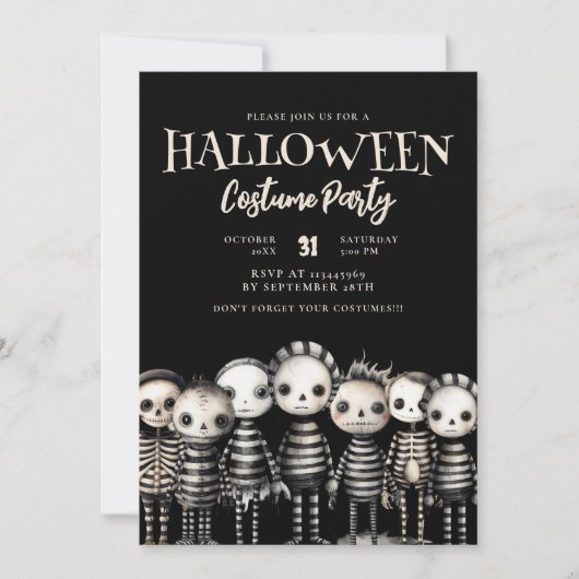 Dark  Ghotic Voodoo Halloween Party Kaart (Voorkant)