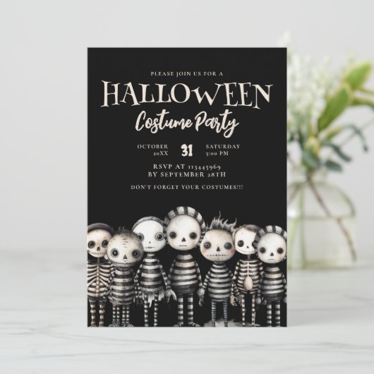 Dark  Ghotic Voodoo Halloween Party Kaart (Staand voorkant)