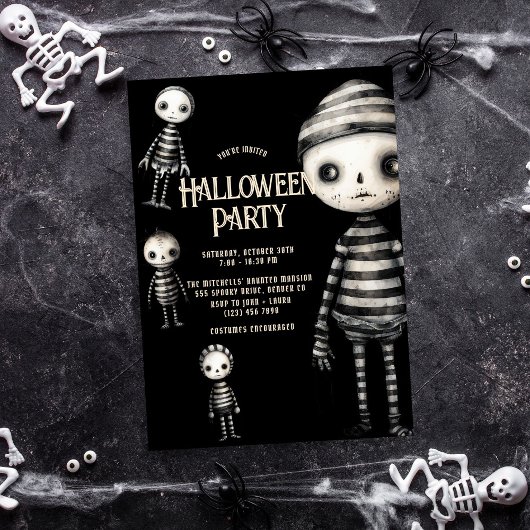 Dark  Ghotic Voodoo Halloween Party Kaart