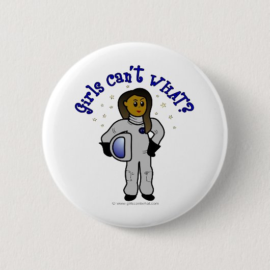 Dark Girl Astronaut Ronde Button 5,7 Cm (Voorkant)