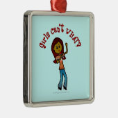 Dark Girl Singer Metalen Ornament (Rechts)