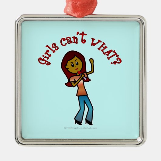 Dark Girl Singer Metalen Ornament (Voorkant)