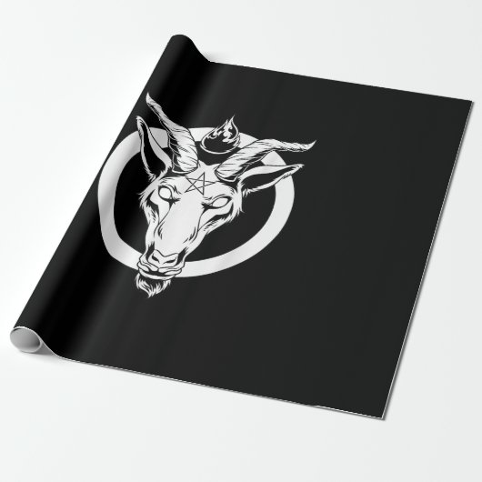 Dark Goat Baphomet, Satanic Lucifer Beelzebub Gift Cadeaupapier (Uitgerold)