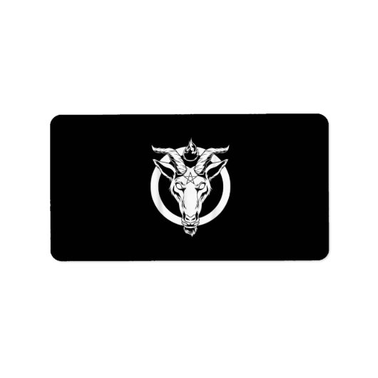 Dark Goat Baphomet, Satanic Lucifer Beelzebub Gift Etiket (Voorkant)