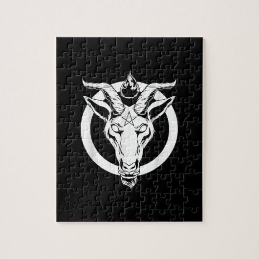 Dark Goat Baphomet, Satanic Lucifer Beelzebub Gift Legpuzzel (Verticaal)