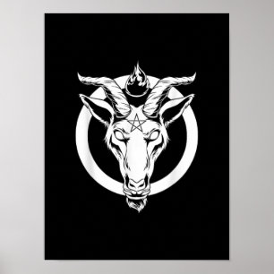 Dark Goat Baphomet, Satanic Lucifer Beelzebub Gift Poster