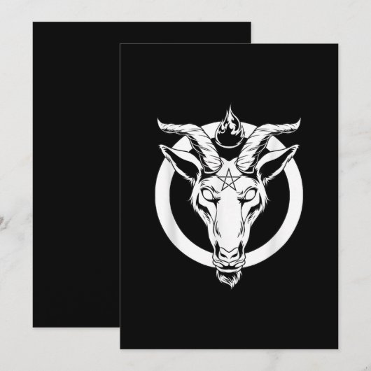 Dark Goat Baphomet, Satanic Lucifer Beelzebub Gift Save The Date (Voorkant / Achterkant)