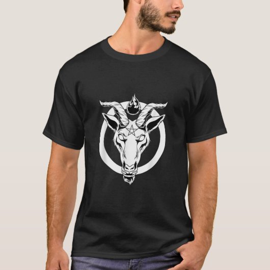 Dark Goat Baphomet, Satanic Lucifer Beelzebub Gift T-shirt (Voorkant)