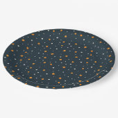 Dark Gold Starry Night Holiday Pattern Plates Papieren Bordje (Gekanteld)