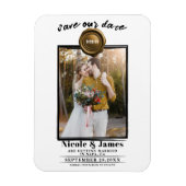 Dark Gold Wax Seal Foto Bruiloft Save the Date Magneet (Verticaal)