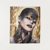 Dark Golden Beauty Body Paint Glamorous Art Wandkleed (Voorkant)