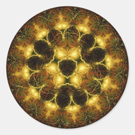 Dark Golden Forest geometrische kunst Sticker (Voorkant)