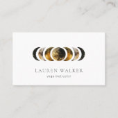 Dark Golden Moon Phases Yoga Studio Visitekaartje (Voorkant)
