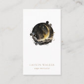 Dark Golden Moon Phases Yoga Studio Visitekaartje (Voorkant)