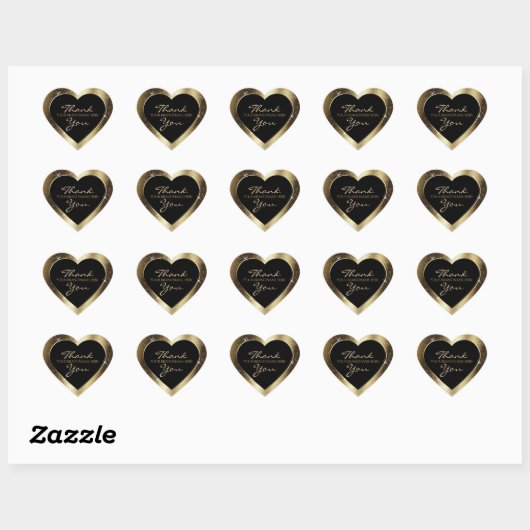 Dark Golden Sparkle Glitter Lijst Bedankt Hart Sticker (Vel)