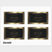Dark Golden Sparkle Glitter Lijst Productlabel Rechthoekige Sticker (Vel)