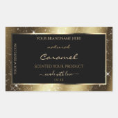 Dark Golden Sparkle Glitter Lijst Productlabel Rechthoekige Sticker (Voorkant)
