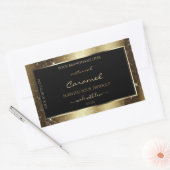 Dark Golden Sparkle Glitter Lijst Productlabel Rechthoekige Sticker (Envelop)